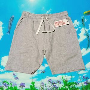 Fleece Factory Men's Grey Drawstring Sweat Shorts Elastic Waist Size Medium
